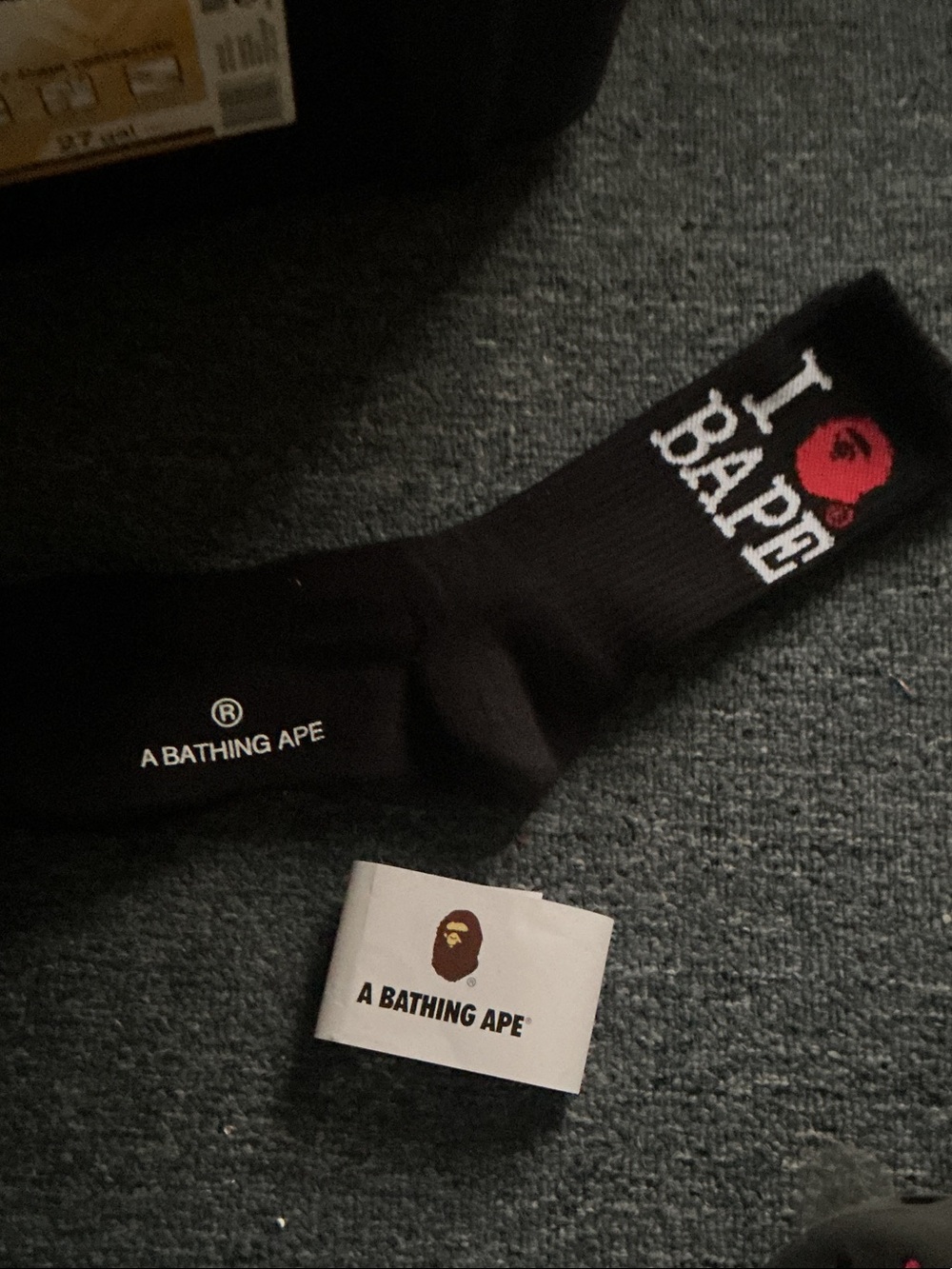 Black "I ♥ BAPE" Crew Socks